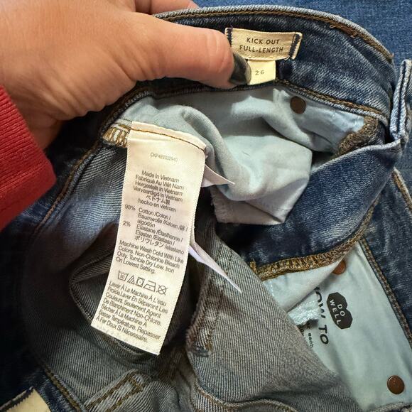 Madewell Kick Out Full Length Blue Jean Size 26 - Picture 5 of 7